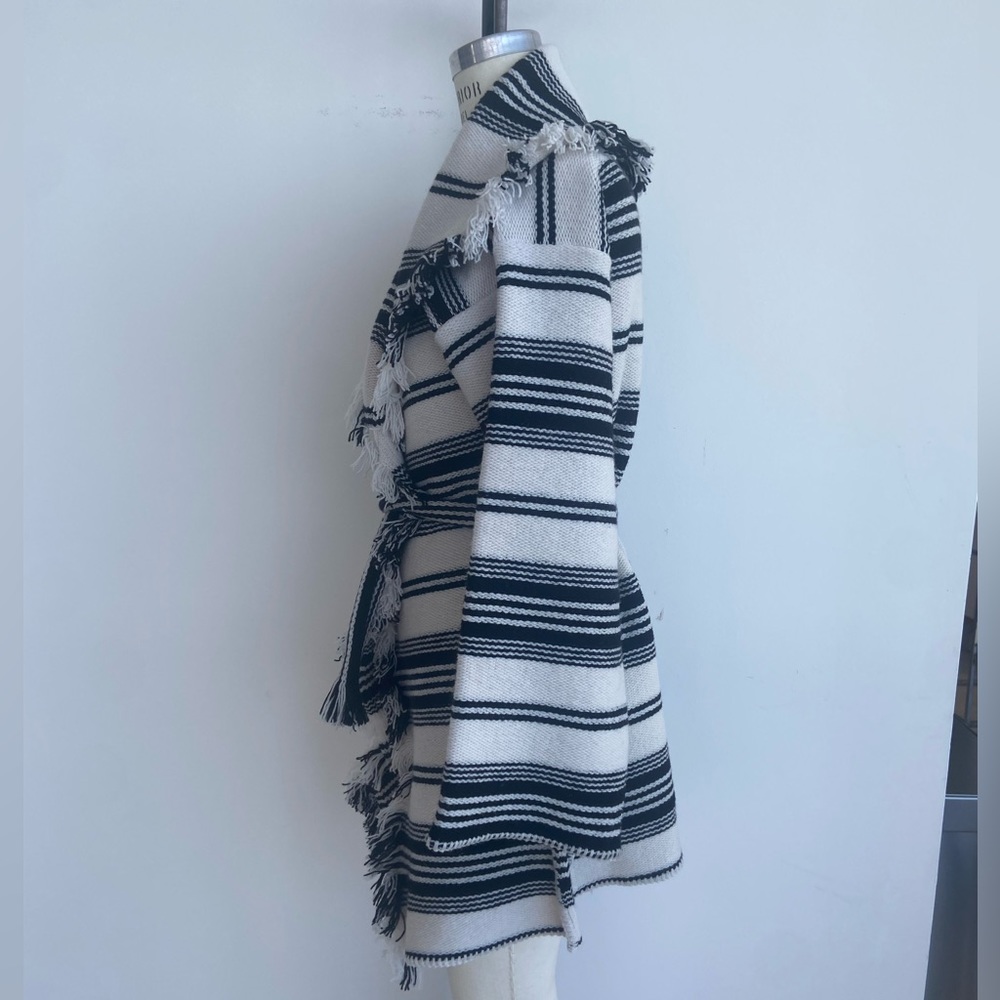 Christian Dior Striped Fringe trim striped Knit Cardigan Jacket with belt - Picture 5 of 10